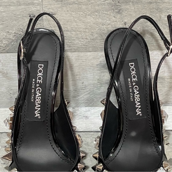 DOLCE&GABBANA Studded Slingback Pump in black - Sz - 6 .US/36 .EU - Picture 8 of 12